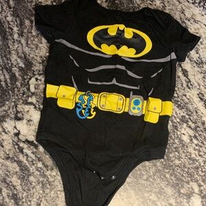 Batman Baby One-Piece in Black with Yellow Accent